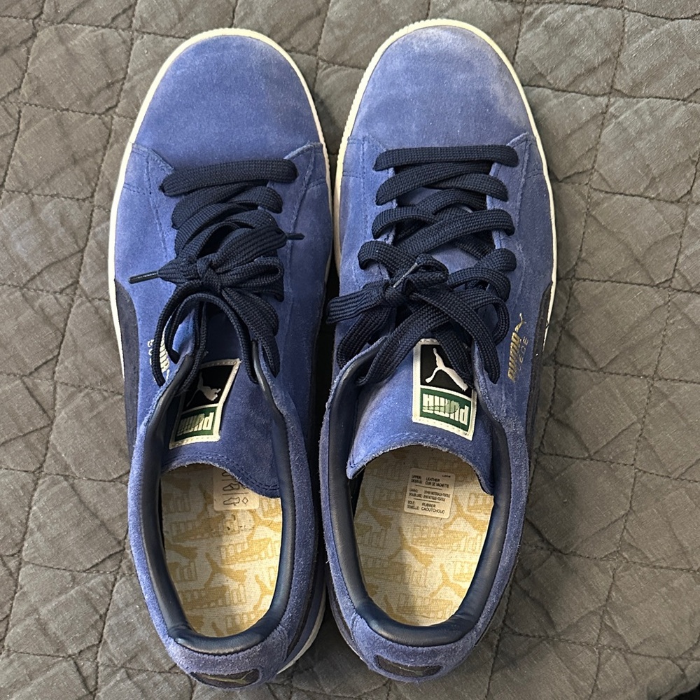 Puma Men's Navy Suede Sneakers